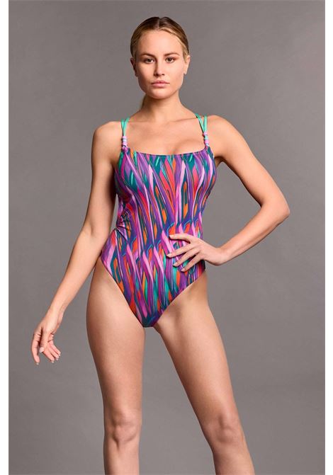 costume intero incrocio retro VACANZE ITALIANE | VI25-077VERDE MULTI